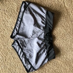 Gray athletic running shorts